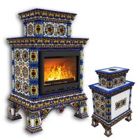 КимрПечь Изразцовая печь Кострома центральный двухъярусный Январь (топка: Ладья-700) (топка: Ладья-700)