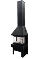 Камин Бавария Три стекла NEW ПАНОРАМА черный/графит (KTS200/KTS201) 3 стекла