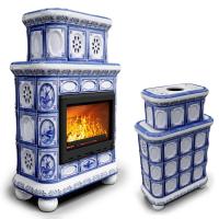 КимрПечь Изразцовый камин Медальон центральный двухъярусный Голландия (топка: Ладья-600) (топка: Ладья-600)