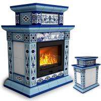 КимрПечь Керамическая печь камин для дома Билибин центральный двухъярусный Зима (топка: Ладья-700) (топка: Ладья-700)