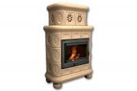 Камин КимрПечь Медальон пристенный двухярусный Ваниль