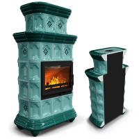 КимрПечь Керамическая печь Истра пристенный двухъярусный Волна (комплектация: Ладья-600)