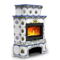 КимрПечь Прованс с дровником угловой двухъярусный Луг (топка: Ладья-600)