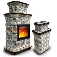 КимрПечь Истра центральный двухъярусный Звери (комплектация: Облицовка для топки МЛ 700)