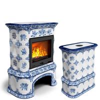 КимрПечь Прованс с дровником центральный Дельфт (топка: Ладья-600)