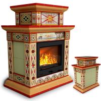 КимрПечь Керамическая печь для обогрева дома Билибин центральный двухъярусный Лето (топка: Ладья-700) (топка: Ладья-700)