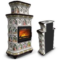 КимрПечь Керамическая печь Истра пристенный двухъярусный Усадьба (комплектация: Ладья-600)