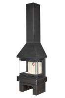 Камин Экокамин Камин ПРАГА три стекла NEW черный