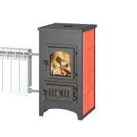 Печь-камин ВЕЗУВИЙ ПК-01(270) с плитой и  Т/О красная