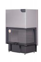 Топка Экокамин ДЕЛЬТА 800 RB два стекла правая принтинг черный шамот