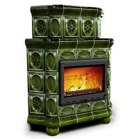 КимрПечь Отопительная печь на дровах Медальон угловой двухъярусный Хвоя (топка: Ладья-700)