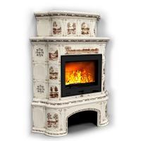 КимрПечь Прованс с дровником угловой двухъярусный Деревня (топка: Ладья-700)