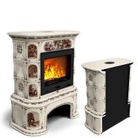 КимрПечь Прованс с дровником пристенный Звери (топка: Ладья-600)