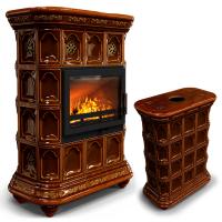 КимрПечь Истра центральный Каштан (комплектация: Облицовка для топок Ладья-600, Antek)