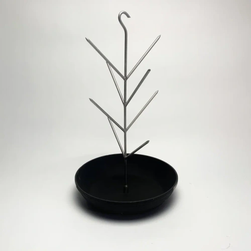 Елочка для тандыра 6 шипов с чугунной сковородкой (крючок) D 21см