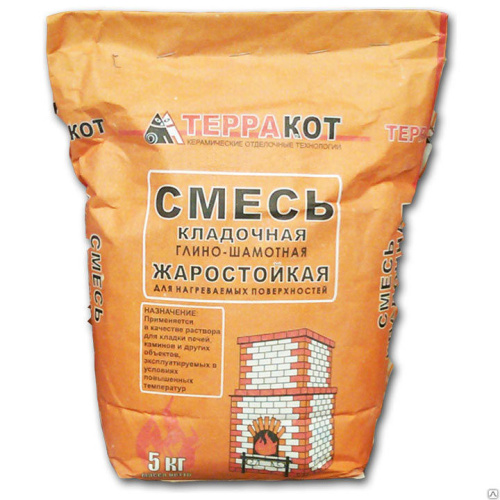 Смесь кладочная глино-шамотная "Терракот" 5кг