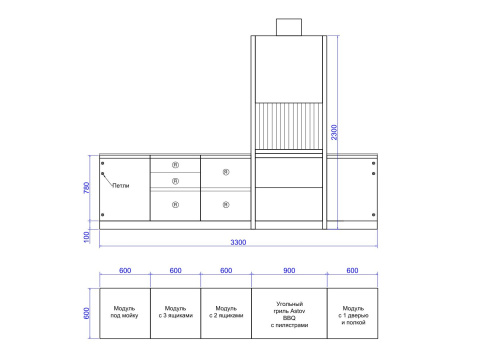 Кухня ASTOV BBQ № 59
