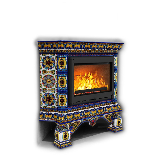 КимрПечь Изразцовая печь Кострома угловой Январь (топка: Ладья-700)