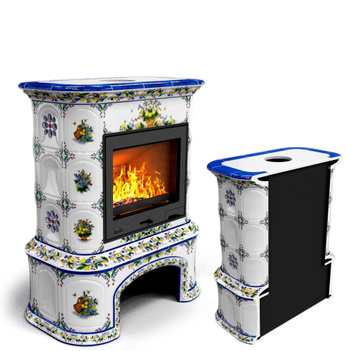 КимрПечь Прованс с дровником пристенный Луг (топка: Ладья-700)