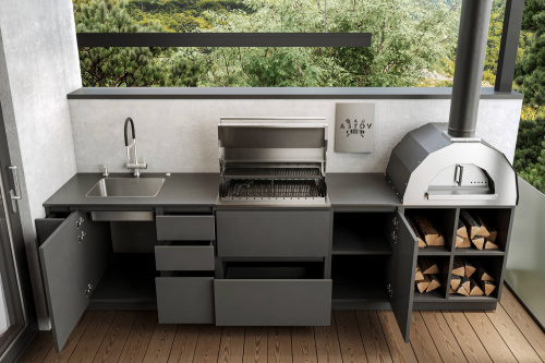Кухня ASTOV BBQ № 4 (ширина 3300 мм)