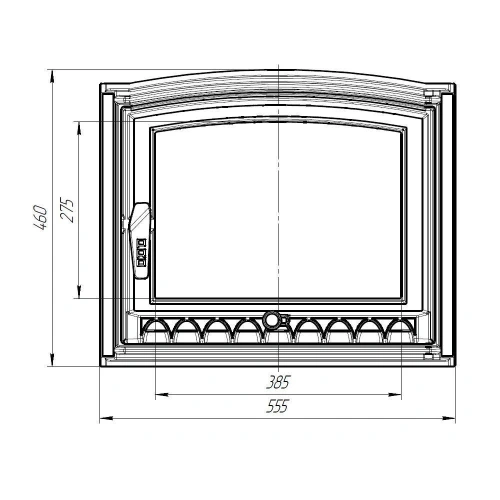 Дверка каминная ПроМеталл Панорамная Арктика 555*460