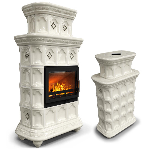 КимрПечь Керамическая печь Истра центральный двухъярусный Ваниль (комплектация: Ладья-600)