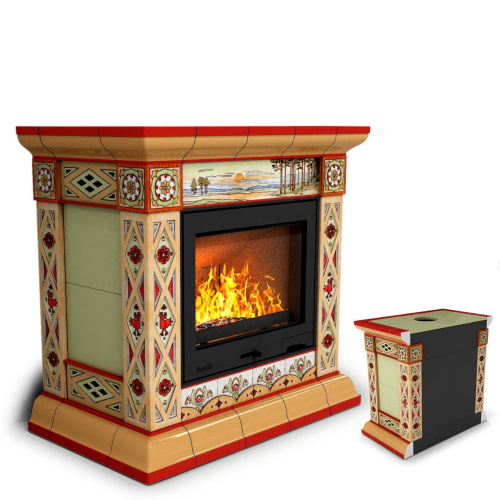 КимрПечь Билибин пристенный Лето (топка: Ладья-700) (топка: Ладья-700)