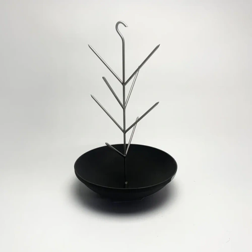 Елочка для тандыра 6 шипов с чугунной сковородкой (крючок) D 21см