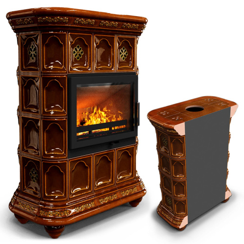 КимрПечь Истра пристенный Каштан (комплектация: Ладья-600)