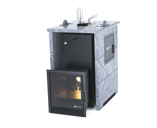 Печь для бани ИзиСтим Анапа М2 в трехстороннем кожухе Талькохлорит