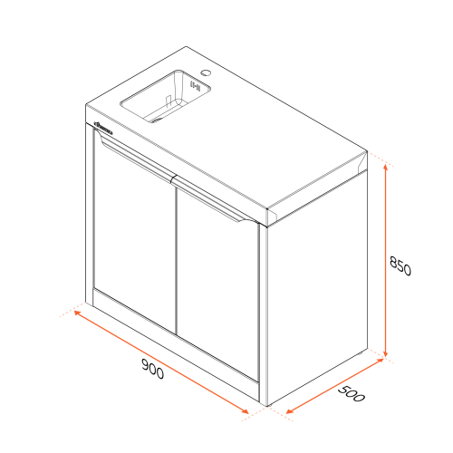 Тумба с мойкой Gratar Expert ETU 900M