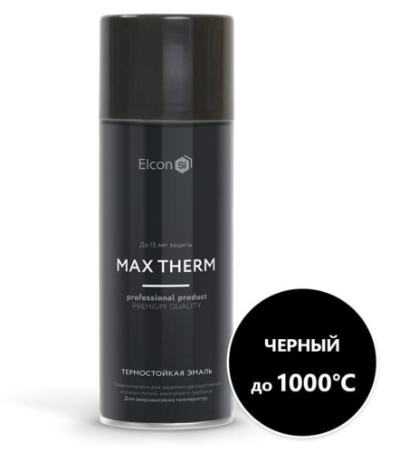 Эмаль термостойкая Elcon черная