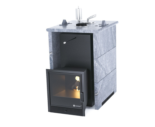 Печь для бани ИзиСтим Анапа в трехстороннем кожухе Талькохлорит