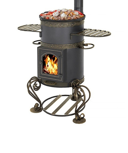 Печь под казан Везувий на подставке "Шмель С"