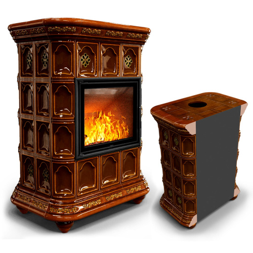 КимрПечь Истра пристенный Каштан (комплектация: Астов-МЛ700)