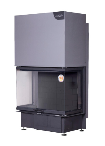 Топка Экокамин Дельта 800 B три стекла черный шамот