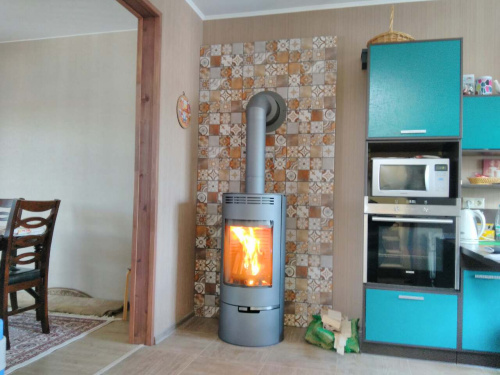 Комплект КПД ЧЁРНЫЙ Ф120 для подключения печи-камина в стену 