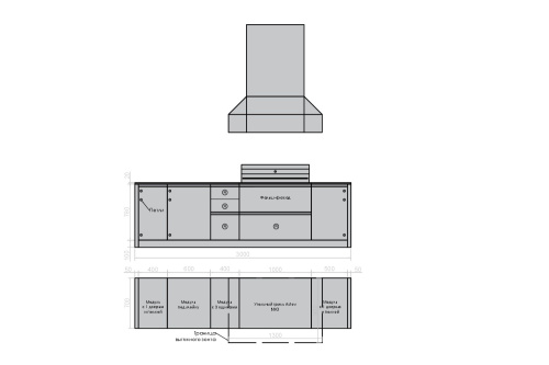 Кухня ASTOV BBQ № 1 (ширина 3000 мм)