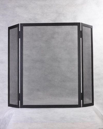 Экран каминный противоискровой Ш трехстворчатый черный/патина